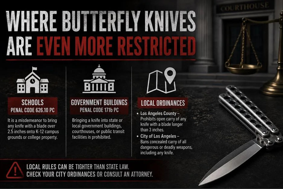 Are Butterfly Knives Illegal in California? What the Law Says in 2026 6 Where Butterfly Knives Are Even More Restricted