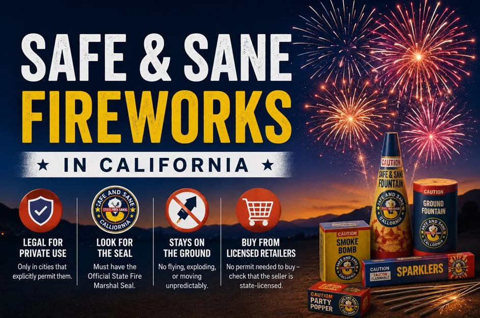 What Are Safe and Sane Fireworks in California?