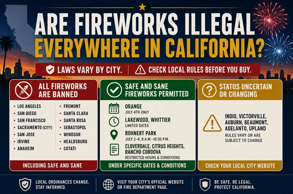 Are Fireworks Illegal Everywhere in California?