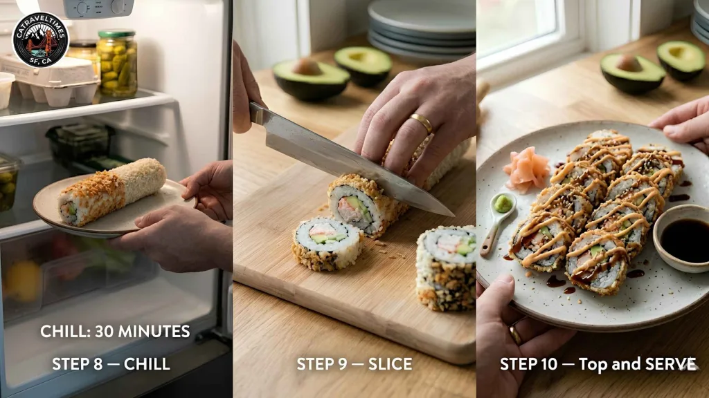 California Crunch Roll Recipe — How to Make It at Home (Better Than Takeout) 7 Step 10 — Top and Serve