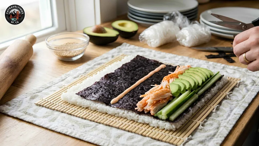 California Crunch Roll Recipe — How to Make It at Home (Better Than Takeout) 5 Step 4 — Add the Fillings