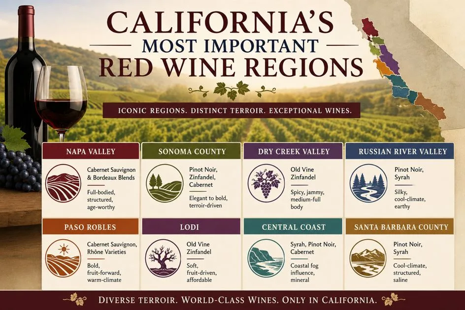 California's Most Important Red Wine Regions