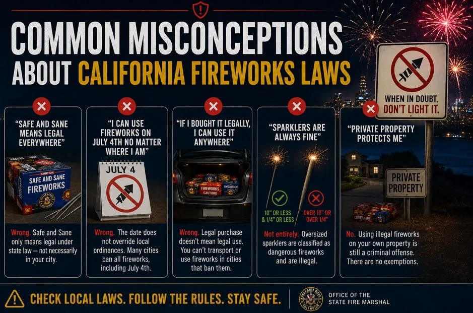 Common Misconceptions About California Fireworks Laws