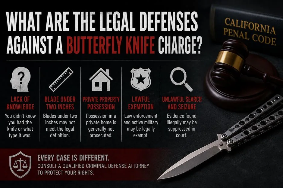 Are Butterfly Knives Illegal in California? What the Law Says in 2026 7 What Are the Legal Defenses Against a Butterfly Knife Charge?