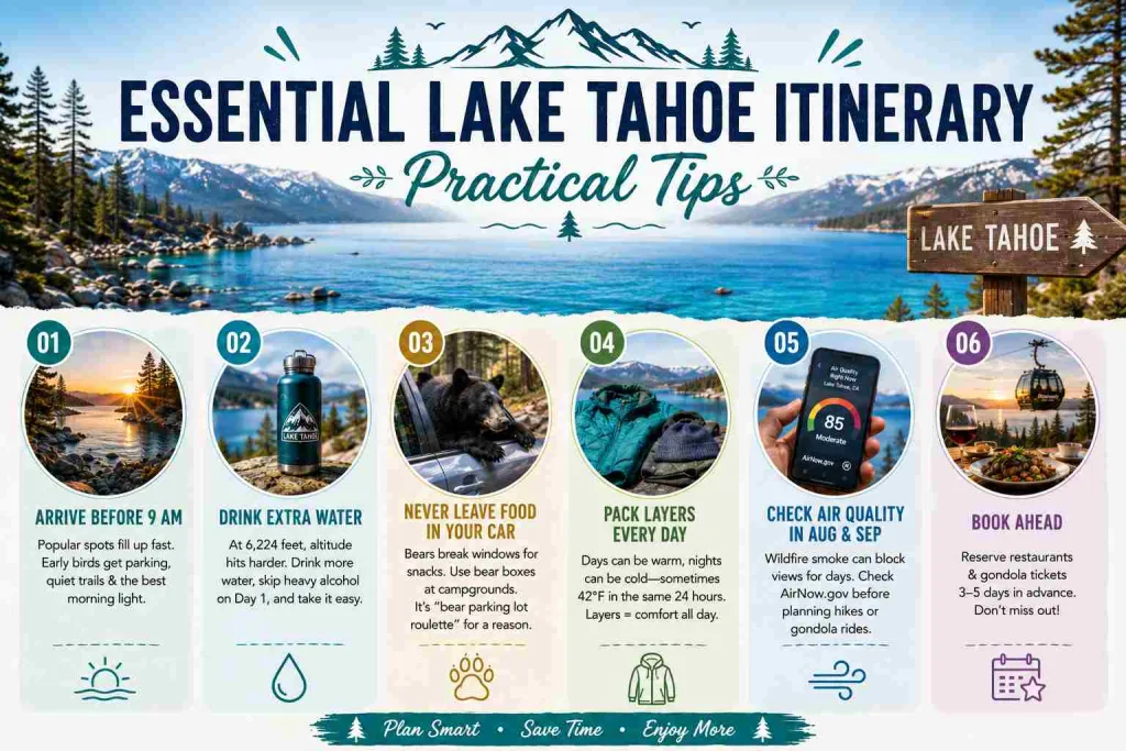 Practical Tips for Essential Lake Tahoe Itinerary 