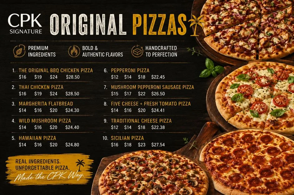 California Pizza Kitchen Menu with Prices: Complete Guide to Every Item & Cost 2 Signature Original Pizzas