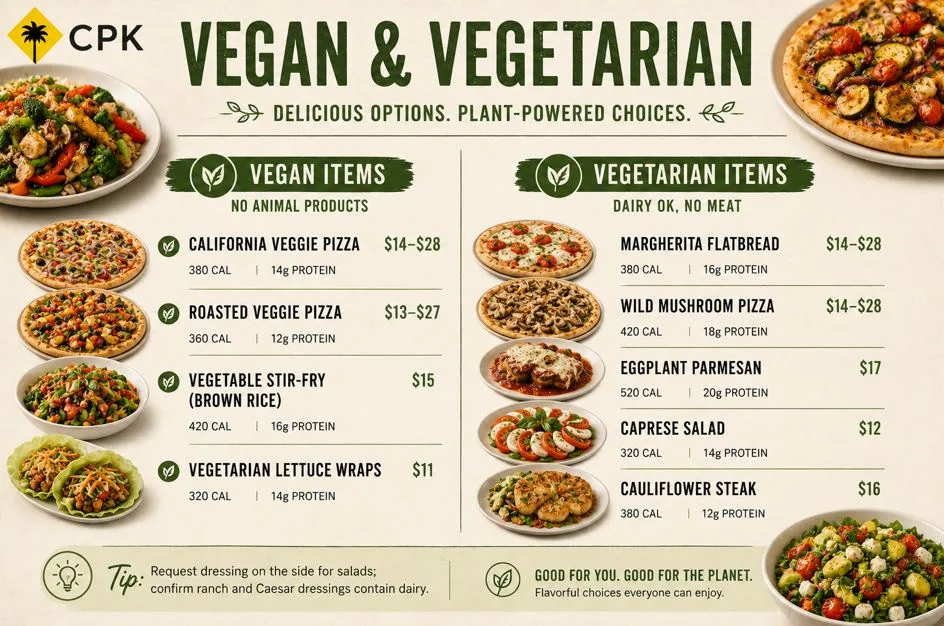 California Pizza Kitchen Menu with Prices: Complete Guide to Every Item & Cost 10 Vegan & Vegetarian Menu Options