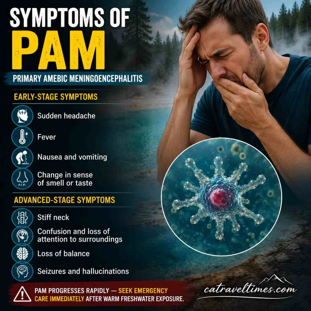 Symptoms of Primary Amebic Meningoencephalitis (PAM)