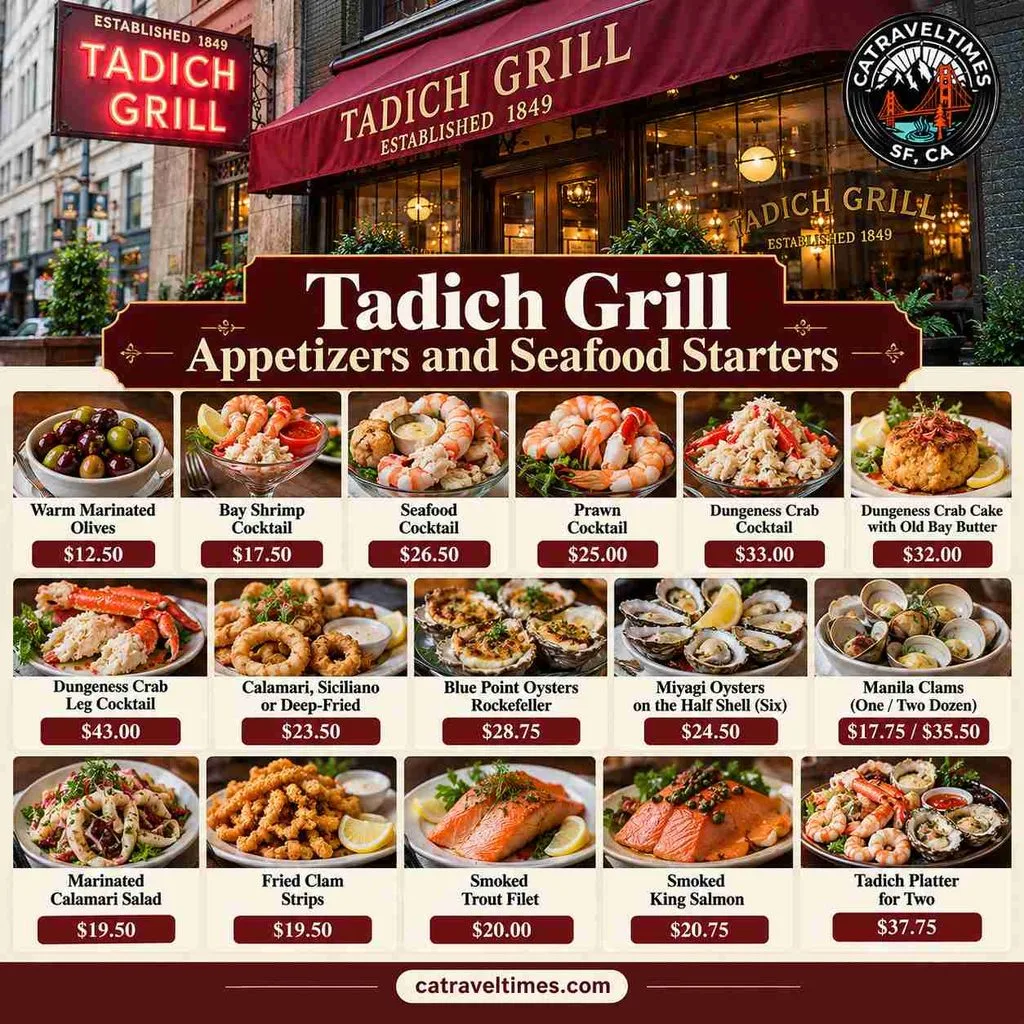 Appetizers and Seafood Starters Menu
