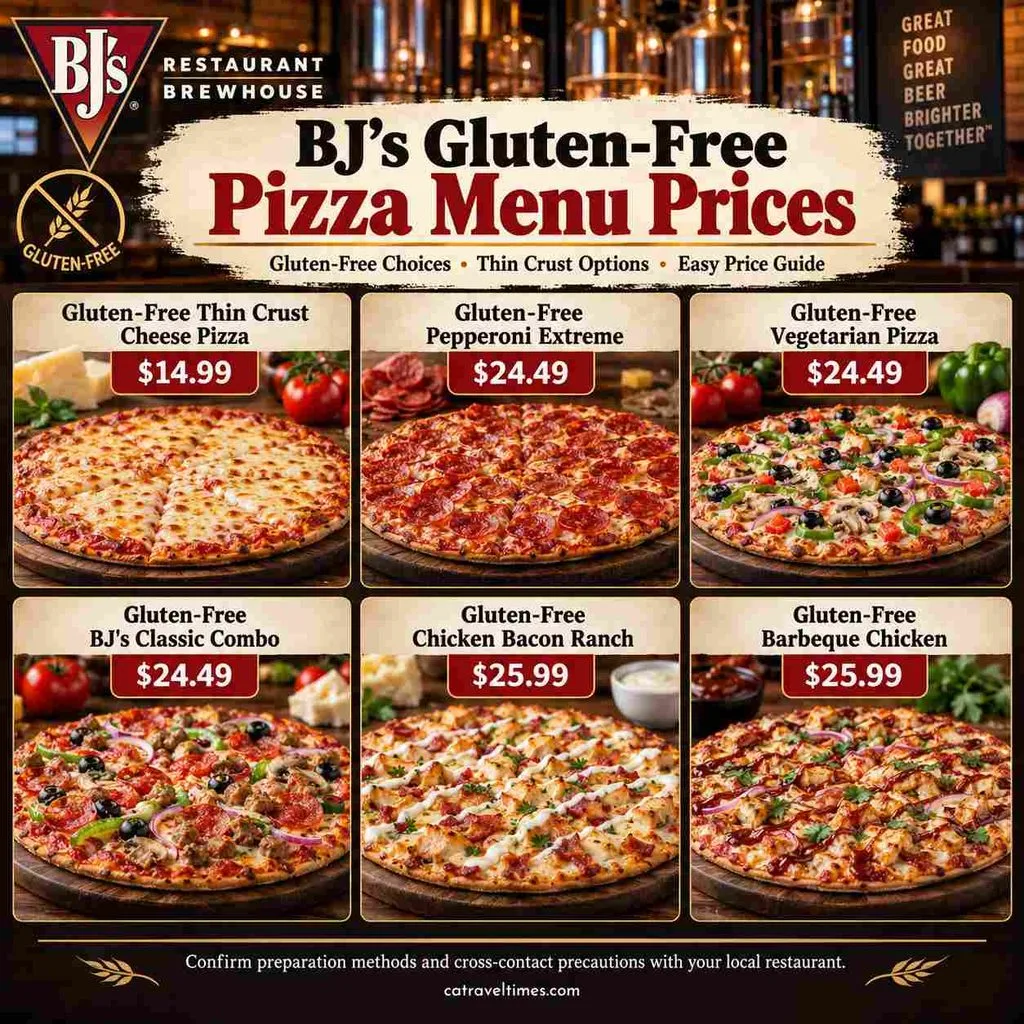 BJ's Gluten-Free Pizza Menu Prices