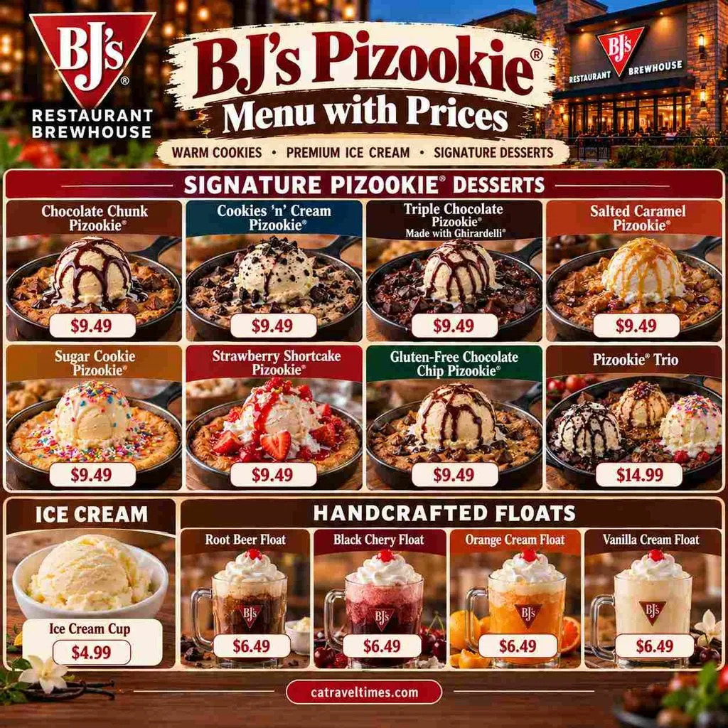 BJ's Pizookie Menu with Prices