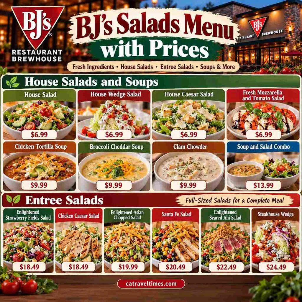 BJ's Salads Menu with Prices