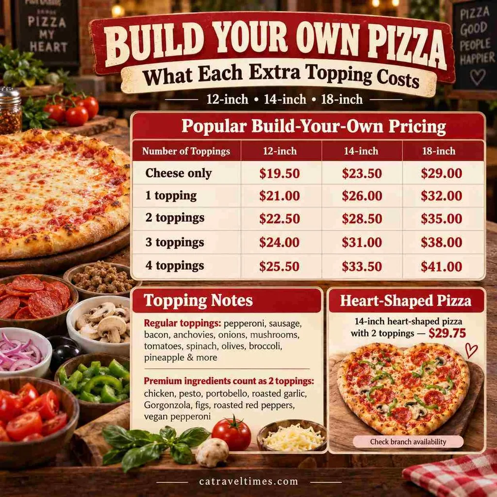 Pizza My Heart Menu California: Prices, Slices & Full Guide 5 Build Your Own Pizza: What Each Extra Topping Costs