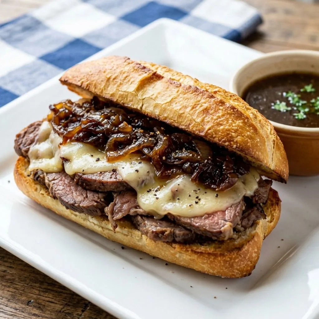Easy California French Dip Recipe with Caramelized Onions & Swiss 3 California French Dip Recipe