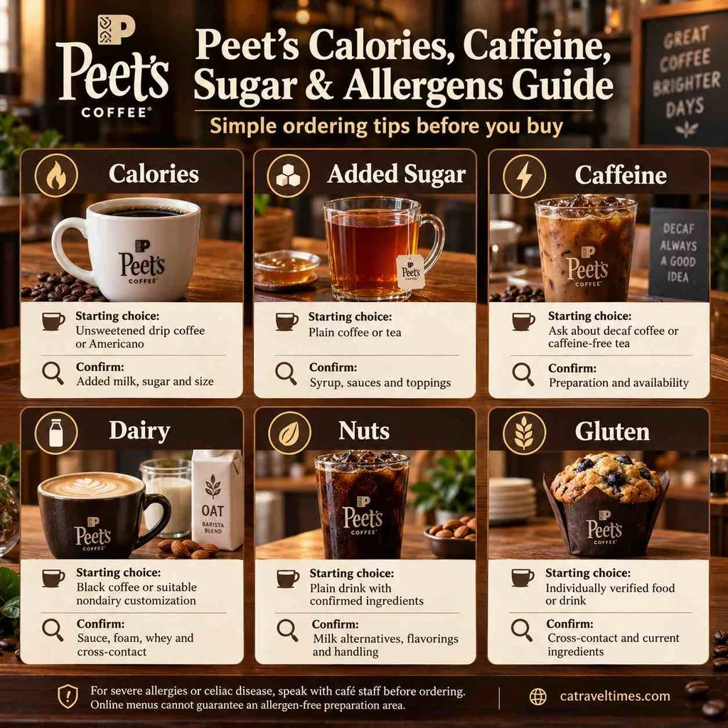 Calories, Caffeine, Sugar and Allergens