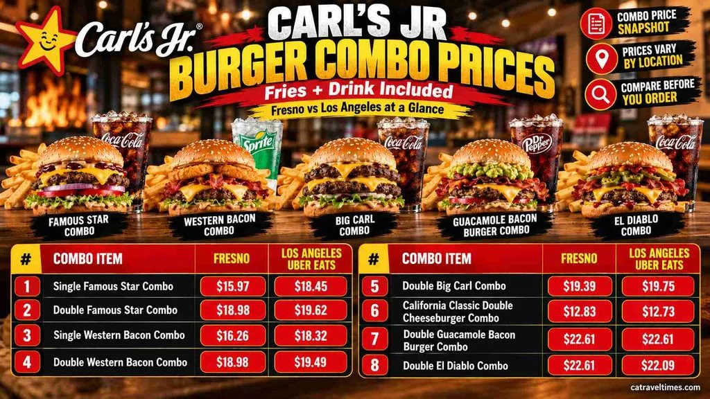 Carl's Jr Burger Combo Prices