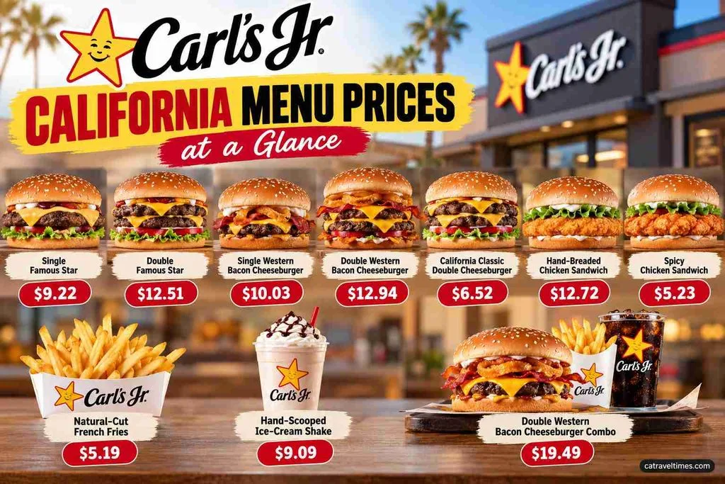 Carl's Jr California Menu Prices at a Glance