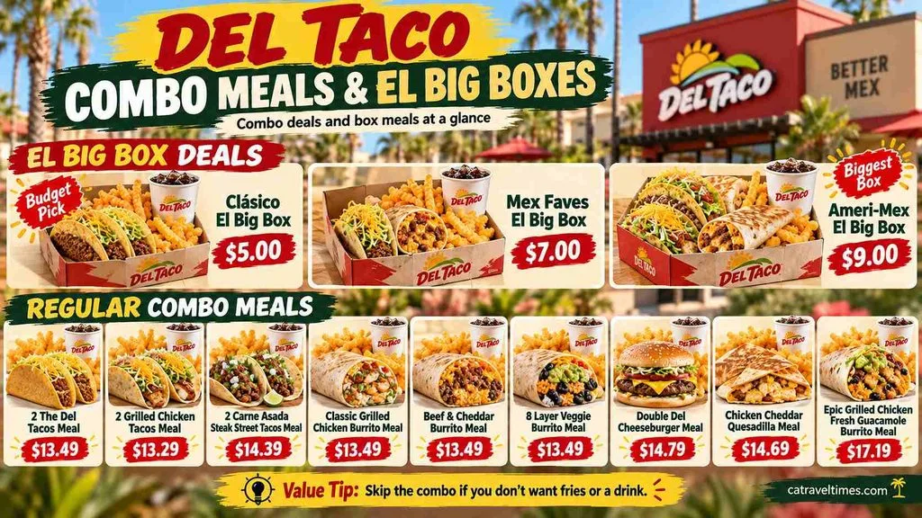 Del Taco Combo Meals and El Big Boxes