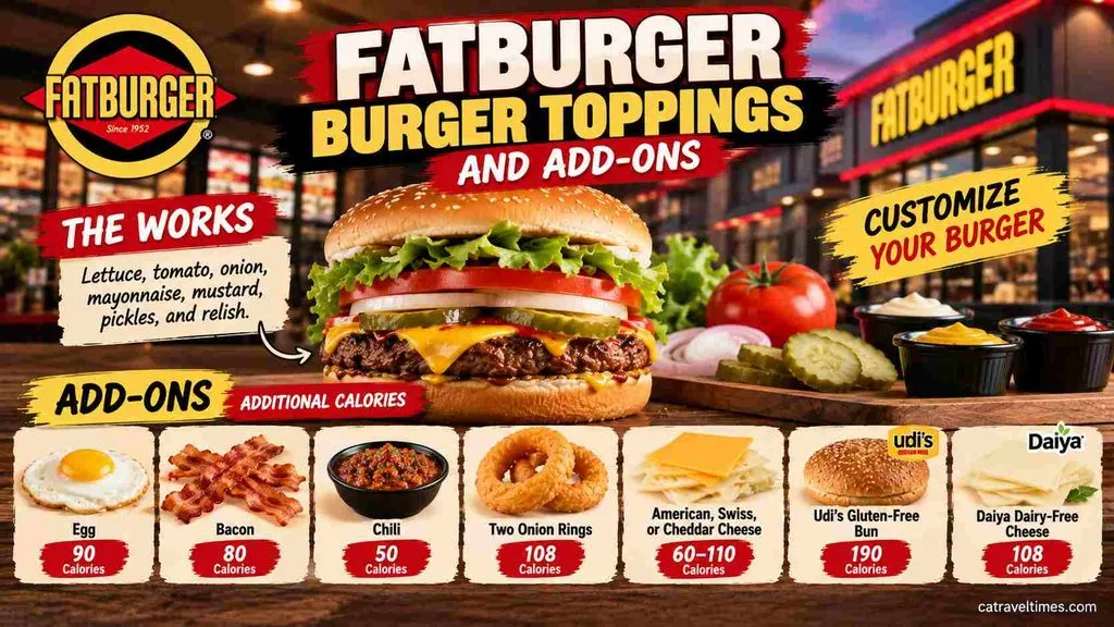 Fatburger Burger Toppings and Add-Ons