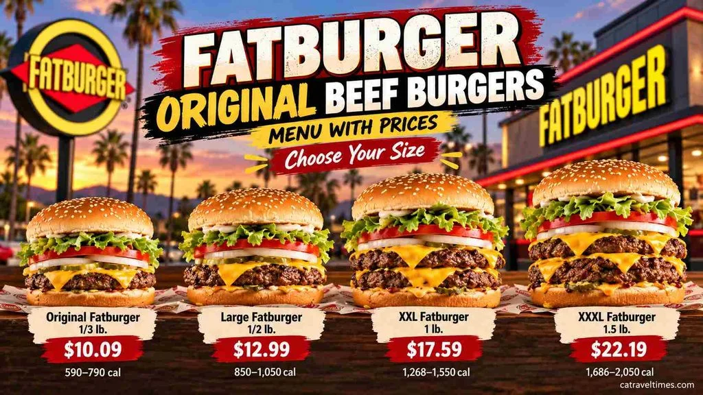 Fatburger Original Beef Burgers Menu with Prices