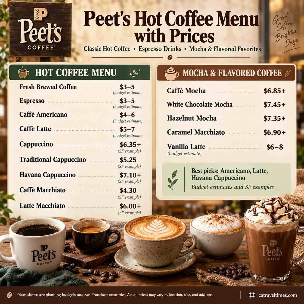 Hot Coffee Menu with Prices