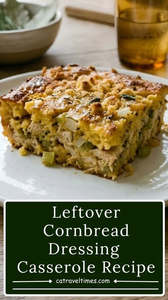 Leftover Cornbread Dressing Casserole Recipe