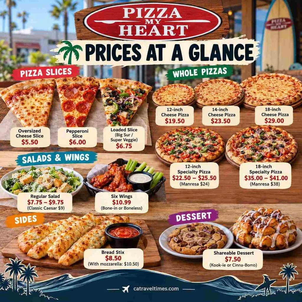 Pizza My Heart Menu California: Prices, Slices & Full Guide 2 Pizza My Heart Prices at a Glance