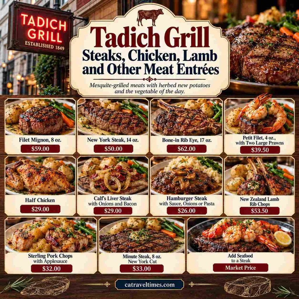 Steaks, Chicken, Lamb and Other Meat Entrées