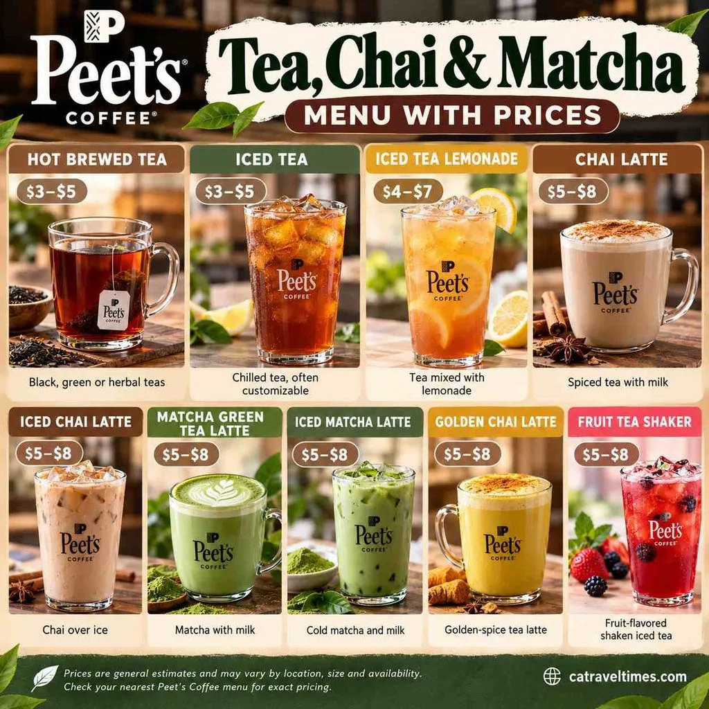 Tea, Chai and Matcha Menu