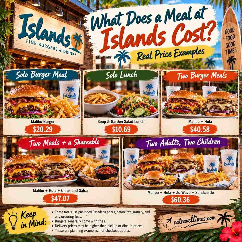 Islands Restaurant Menu California: Prices, Deals & Favorites 14 What Does a Meal at Islands Cost