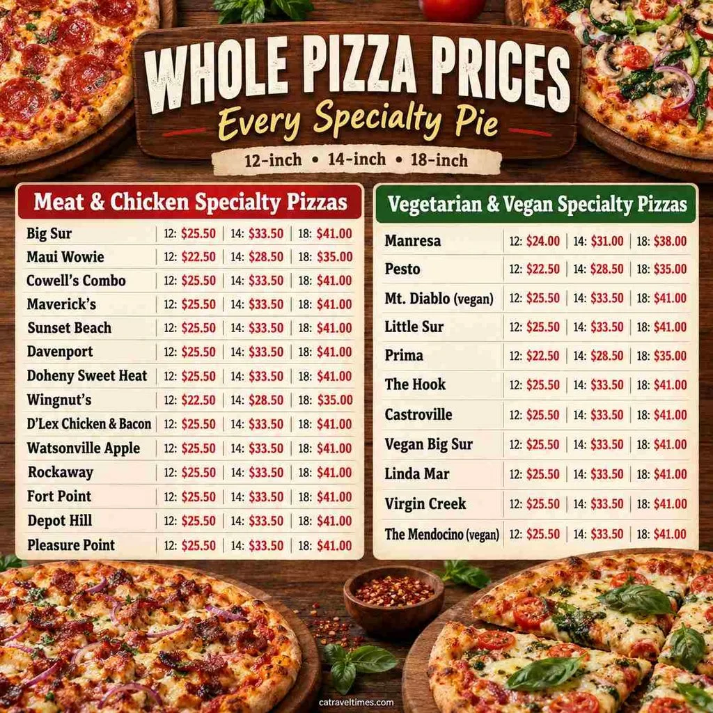 Pizza My Heart Menu California: Prices, Slices & Full Guide 4 Whole Pizza Prices: Every Specialty Pie