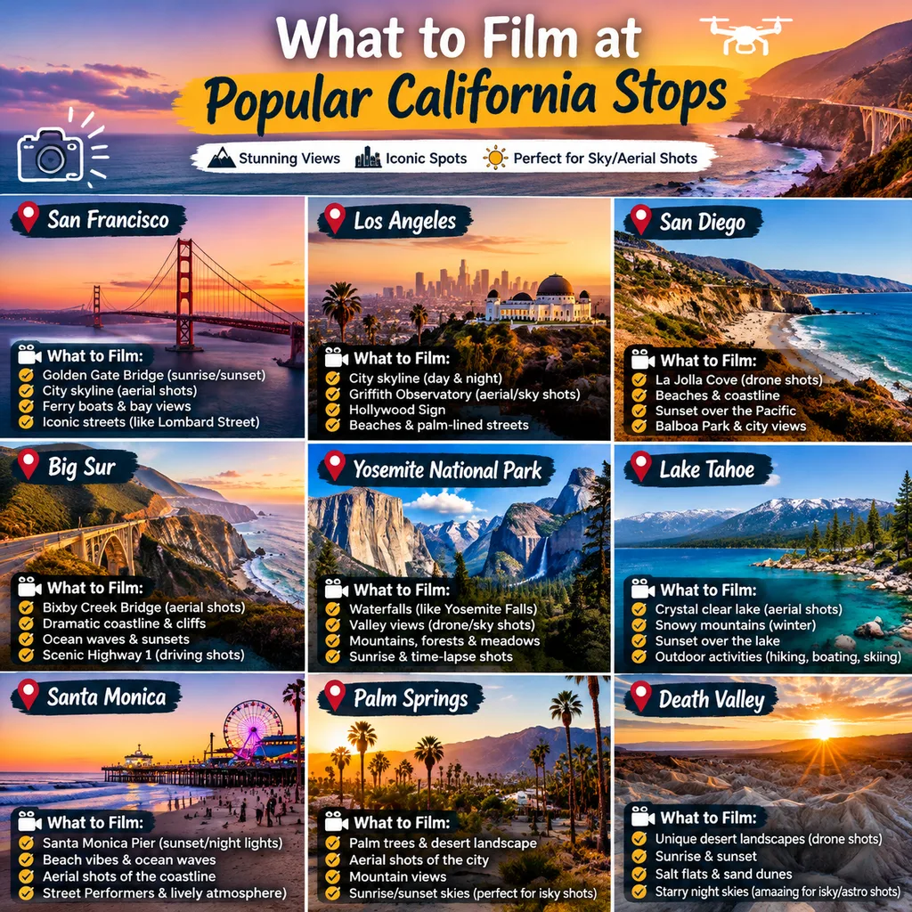 What to Film at Popular California Stops